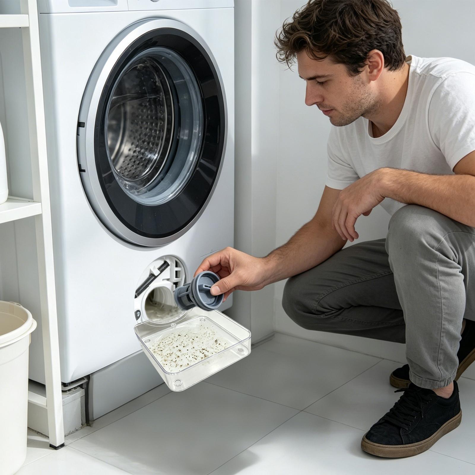 Home Appliances - ถาดรองน้ำสำหรับเครื่องซักผ้า กล่องเก็บน้ำป้องกันการรั่วซึม แผ่นกรองฝุ่นและถาดรองเก็บสิ่งแปลกปลอม อุปกรณ์ทำความสะอาดสำหรับซักผ้า