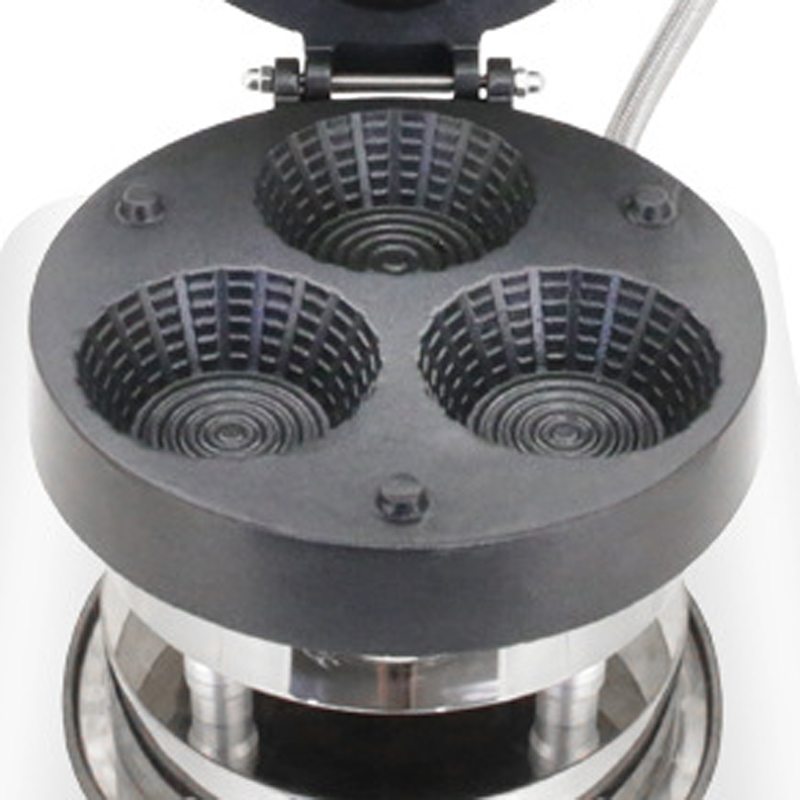 Mini Waffle Maker Machine - เครื่องทำวาฟเฟิลไอศกรีมแบบสามหลุมเชิงพาณิชย์ อุปกรณ์ผลิตวาฟเฟิลไอศกรีม เครื่องทำวาฟเฟิลสำหรับร้านขายขนม