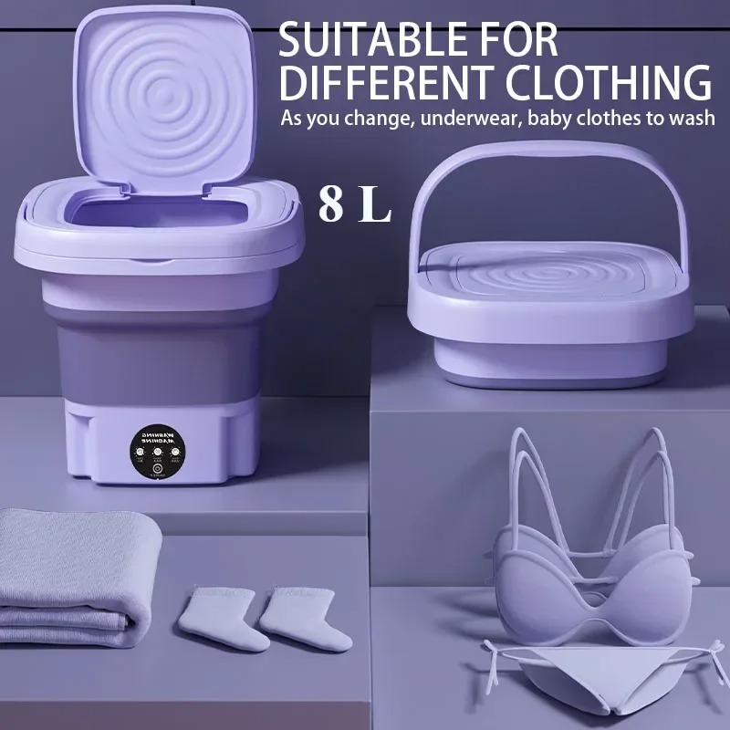 Small Appliances - เครื่องซักผ้าพับได้ขนาดเล็กแบบพกพา ปี 2025 สำหรับนักศึกษา หอพัก บ้าน