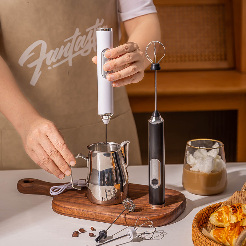 Immersion Hand Blender Set - นมไฟฟ้า Foamer เครื่องปั่นไร้สายกาแฟ Whisk Mixer มือถือไข่