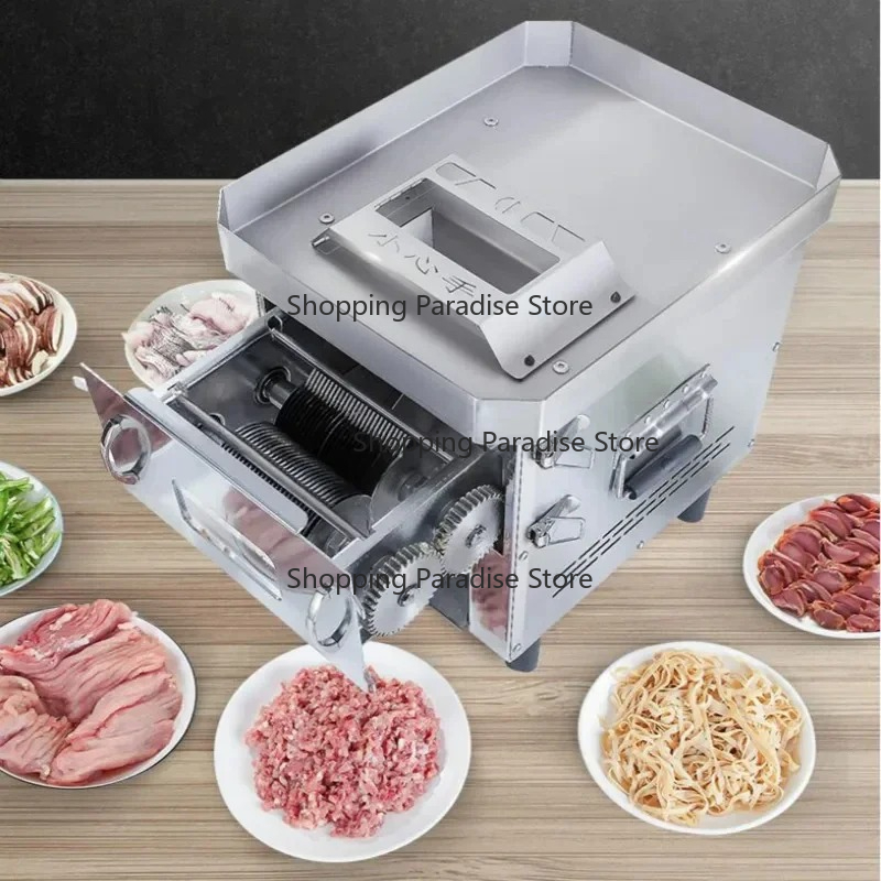 Automatic Meat Slicer Home - เครื่องหั่นเนื้อไฟฟ้าอเนกประสงค์สำหรับใช้ในเชิงพาณิชย์/บ้าน เครื่องบดสับเนื้ออัตโนมัติทำจากสแตนเลสสำหรับห้องครัว