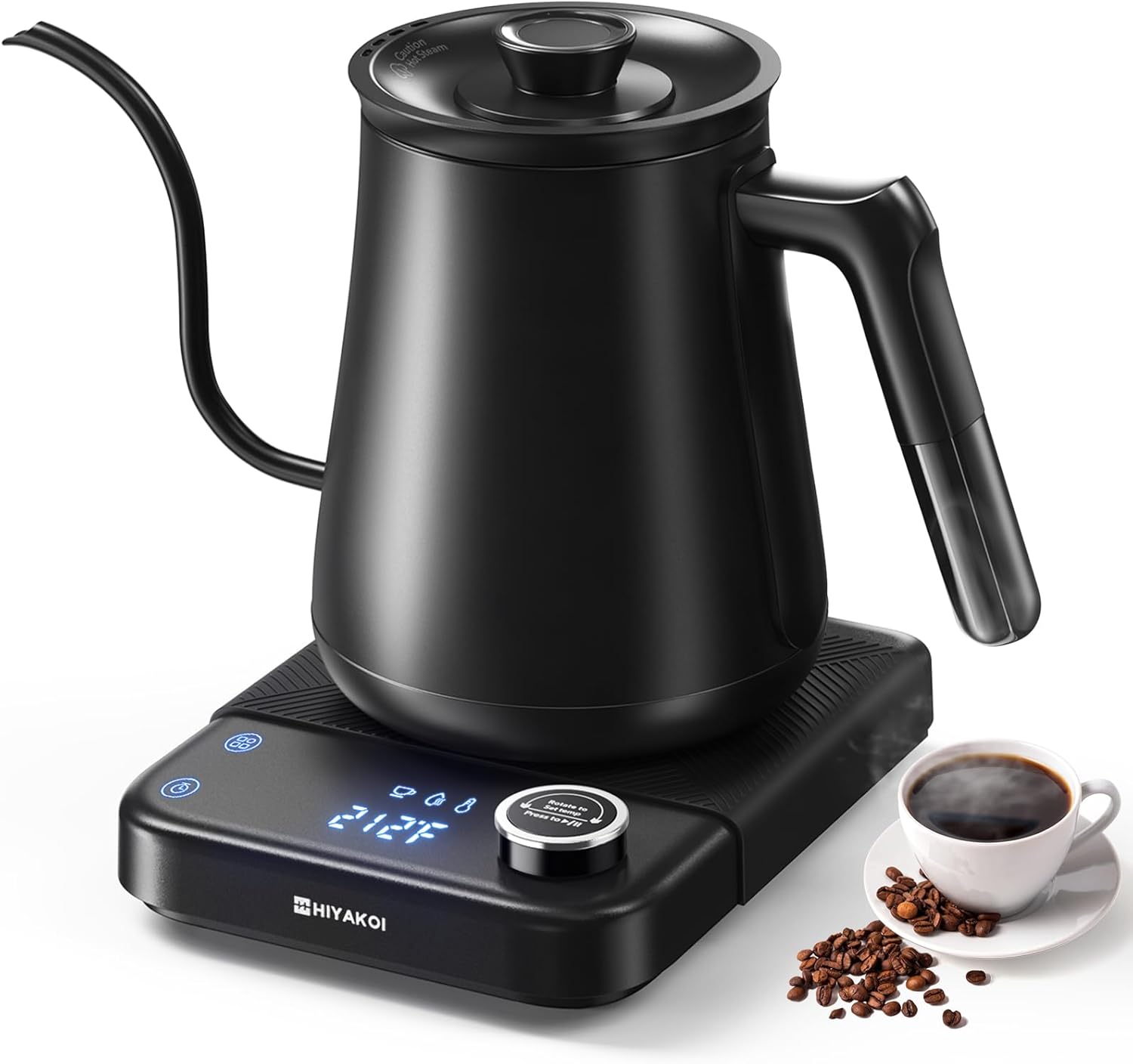 Electric Kettle Temperature Control - กาต้มน้ำไฟฟ้าแบบคอห่าน ±1 ℉ ควบคุมอุณหภูมิได้, กาต้มน้ำแบบเทสำหรับกาแฟและชา, ระบบทำความร้อนเร็ว