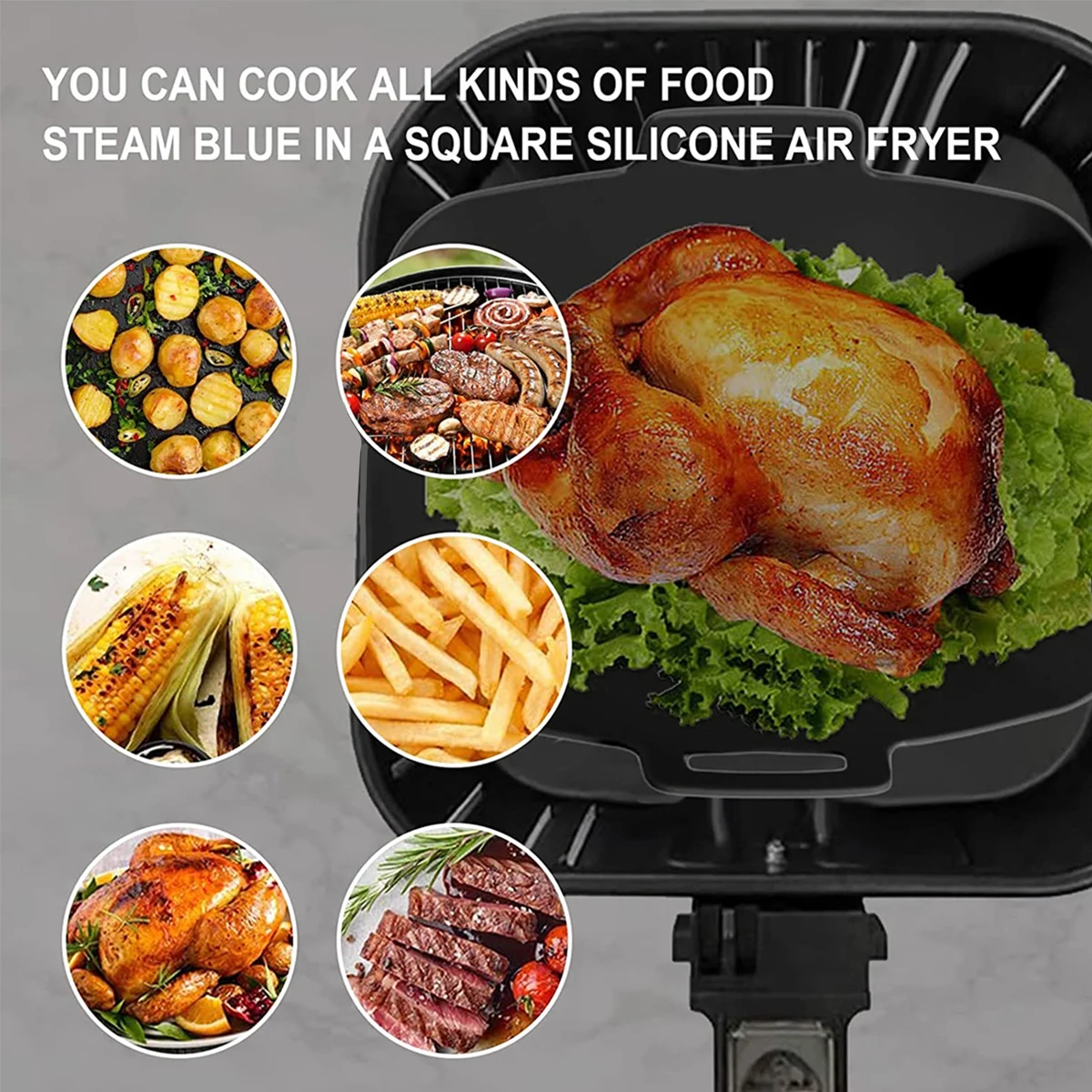 2Pcs Air FryerซิลิโคนสําหรับNi - Air Fryer Silicone Pot Liner บทวิจารณ์และราคา