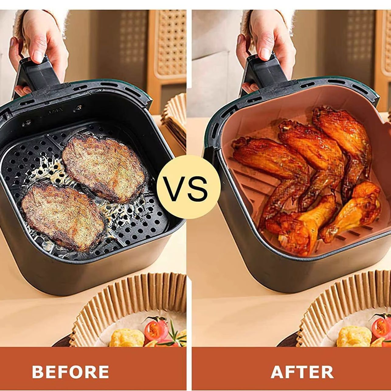 แผ่นซิลิโคนสำหรับหม้อทอดไร้น้ำ - Air Fryer Silicone Pot Liner บทวิจารณ์และราคา