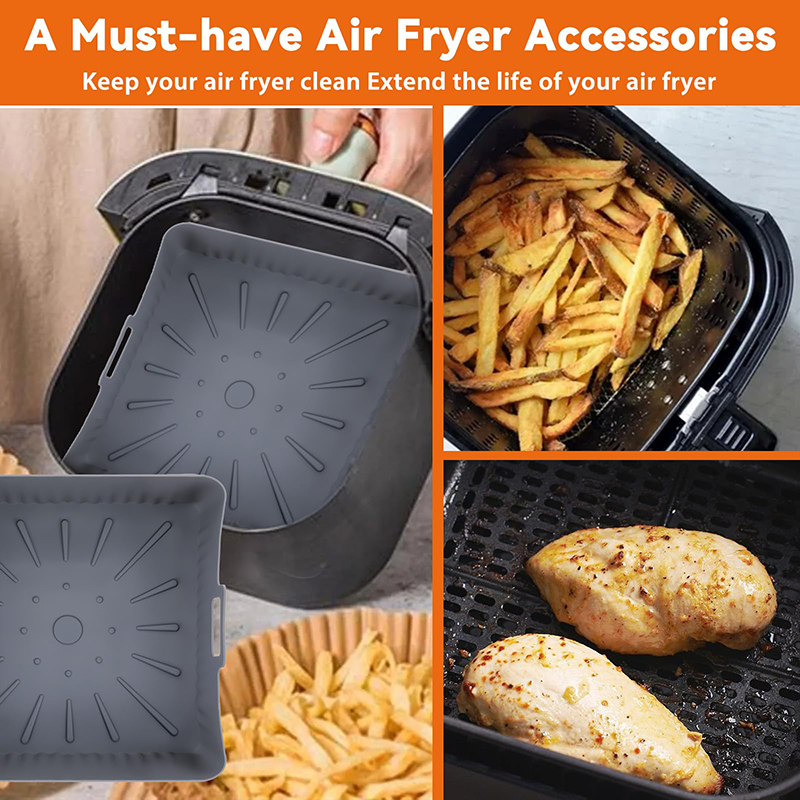 ขนาดใหญ่ 23 ซม.Air Fryerซิลิโค - Air Fryer Silicone Pot Liner บทวิจารณ์และราคา