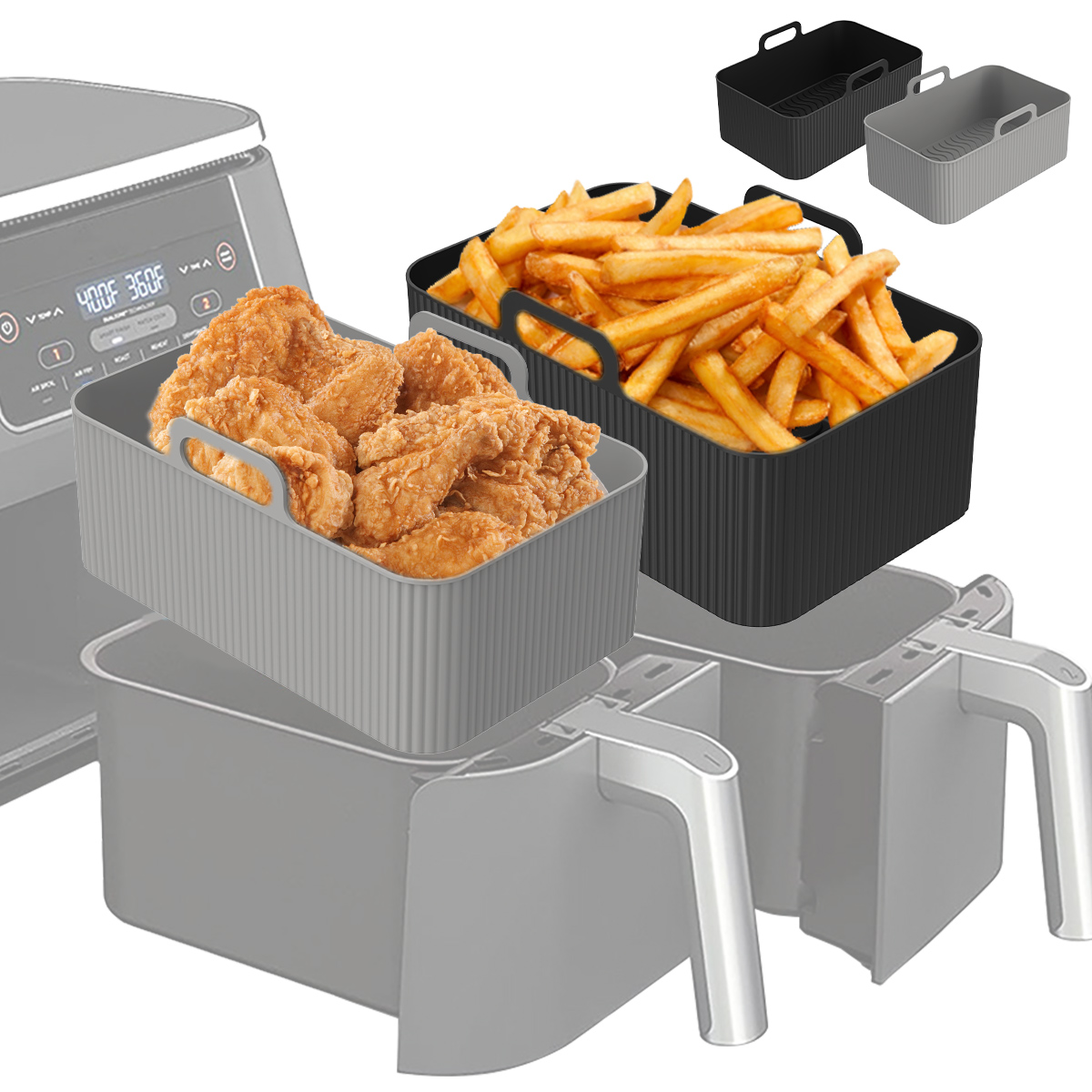 ซิลิโคน Air Fryer Liner สําหรั - Air Fryer Silicone Pot Liner บทวิจารณ์และราคา