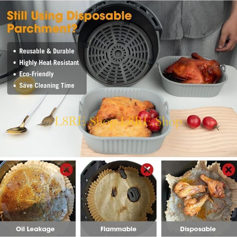 L8RE แพ็คของ 2 ซิลิโคนหม้อตอร์ - Air Fryer Silicone Pot Liner บทวิจารณ์และราคา