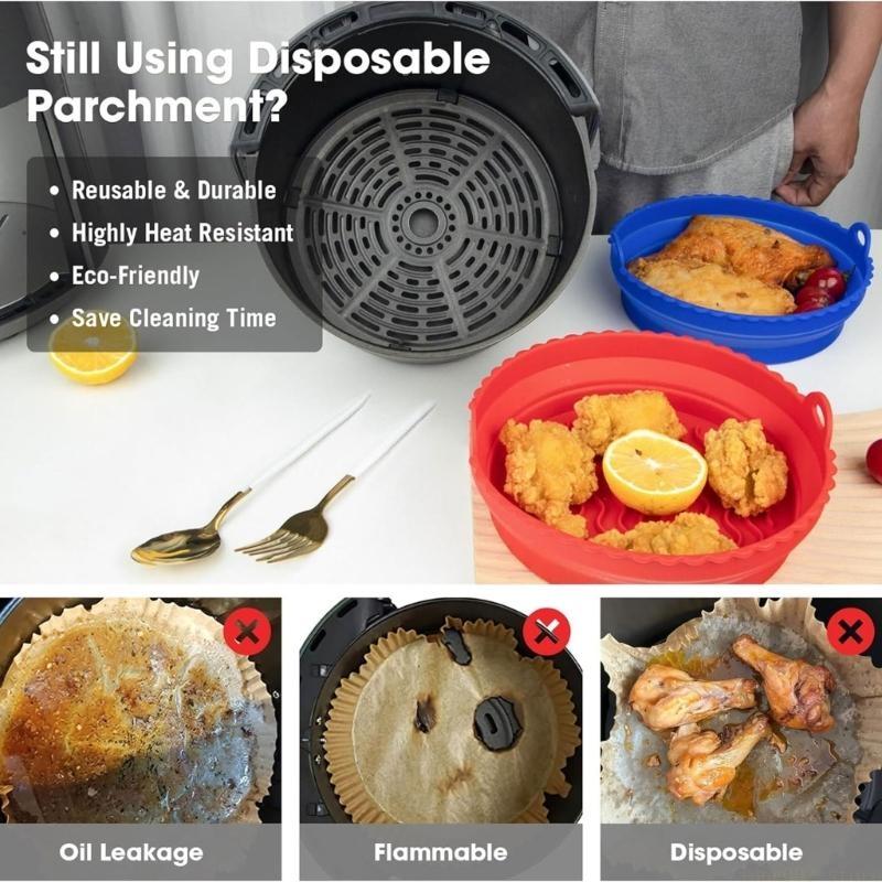 D0AB 2-Pack Air FryerซิลิโคนLi - Air Fryer Silicone Pot Liner บทวิจารณ์และราคา